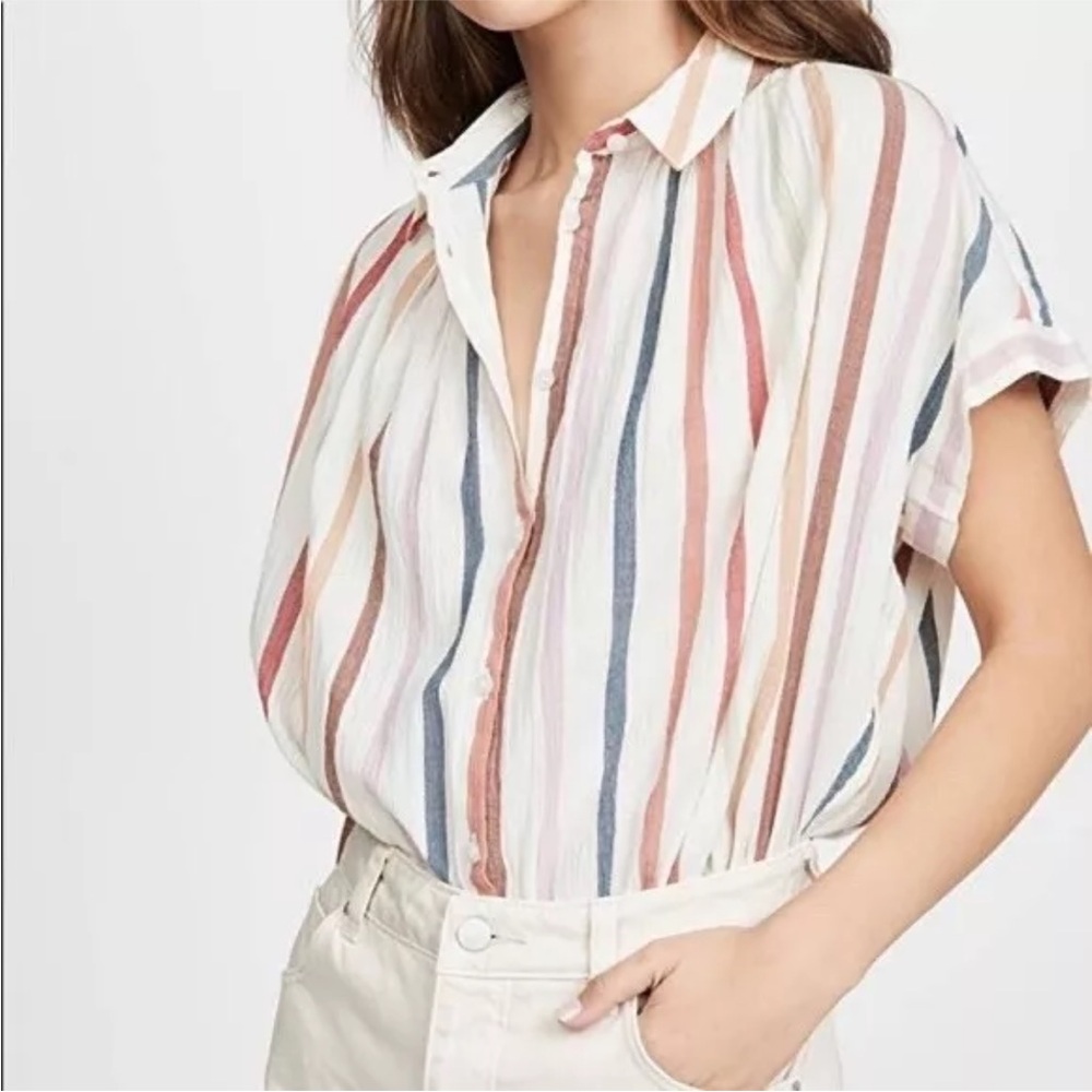 Madewell Striped Multicolor Women's Top - Picture 2 of 8
